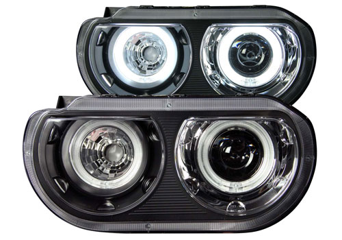 Clear Lens Black Projector Headlights 08-14 Dodge Challenger
